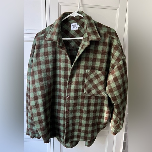 Princess Polly “LEYLAN OVERSIZED PLAID SHACKET
GREEN / BROWN” - Picture 3 of 8